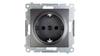Simon 54 Single Schuko Socket with Grounding and Shutter 16A Ip20, Quick Connectors, Anthracite Dgsz1Cz.01/48