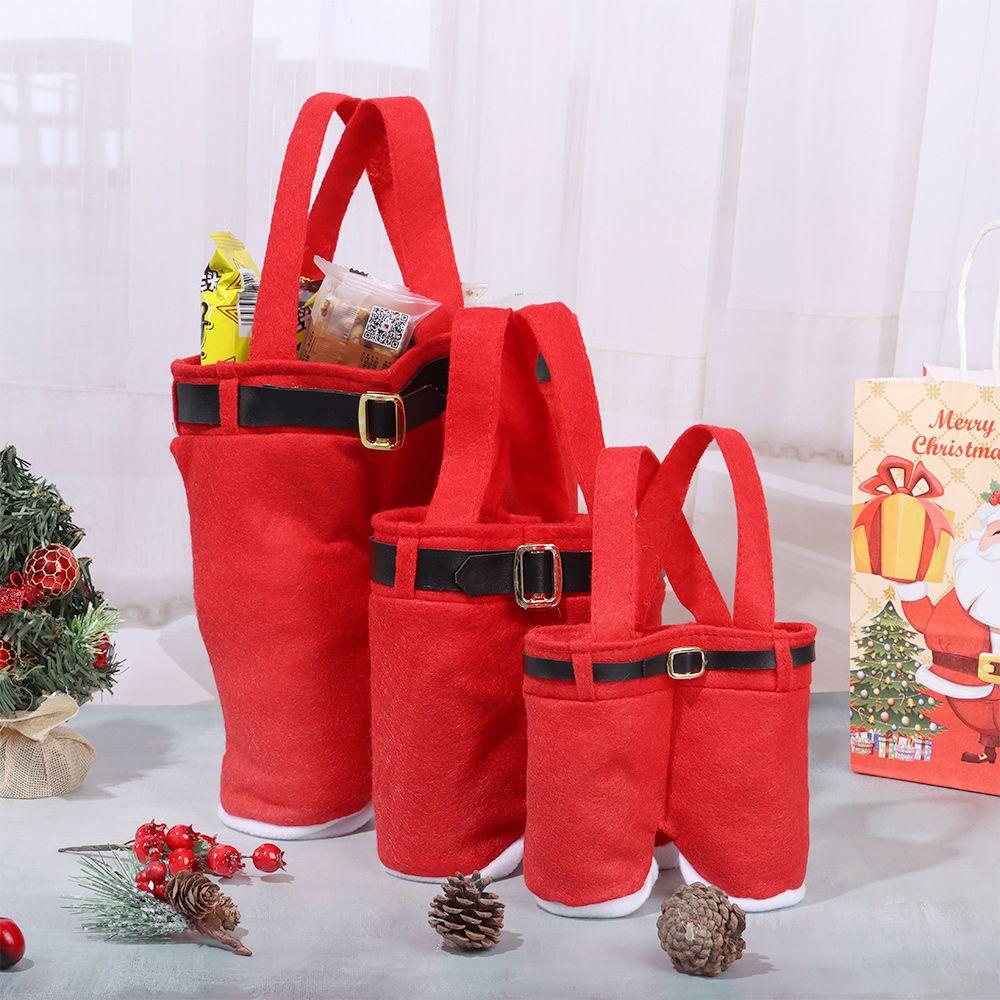 Decorations Holiday Party Santa Pants Style Bags Sacks Stocking Tree Filler Gift Bags