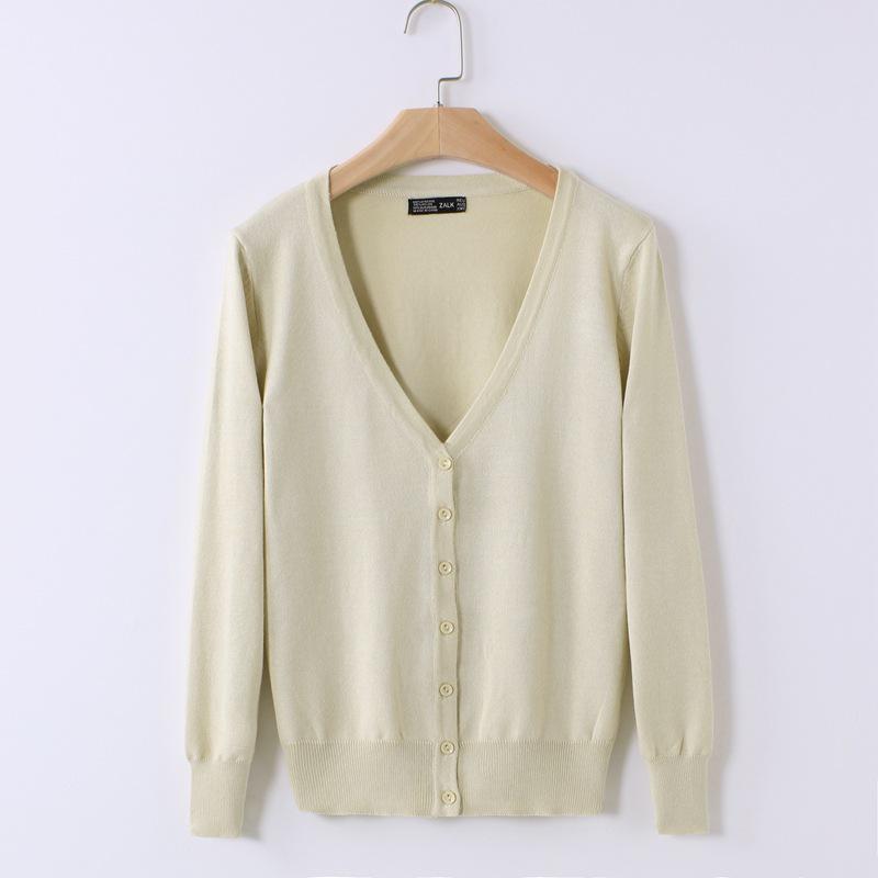 2024 Korean Style Women's Knit Cardigan Shawl, Long Sleeve V-Neck Sweater Jacket