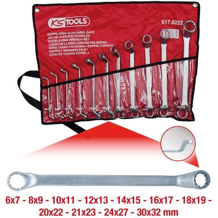 KS Tools 517.0222 Classique Schlüssel, Kurbel, 11-tlg. 6-32mm