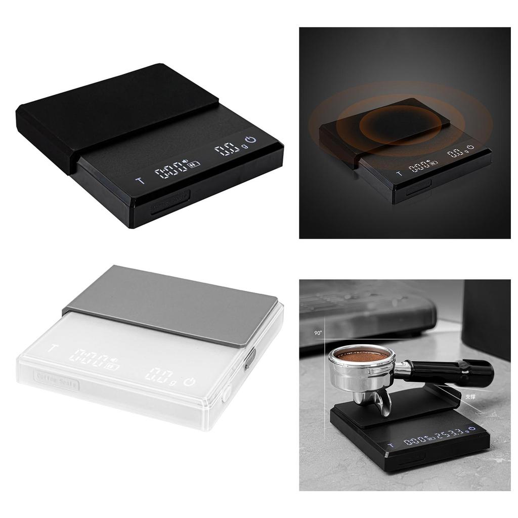 Kitchen Coffee Scale with Timer USB Small Food for Barista Black
