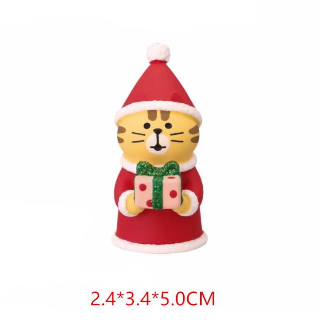 Scatola Regalo Slitta di Natale Creativa con Gatto Giapponese Scena in Miniatura Fai-da-te per Fotografia e Ornamenti Zakka
