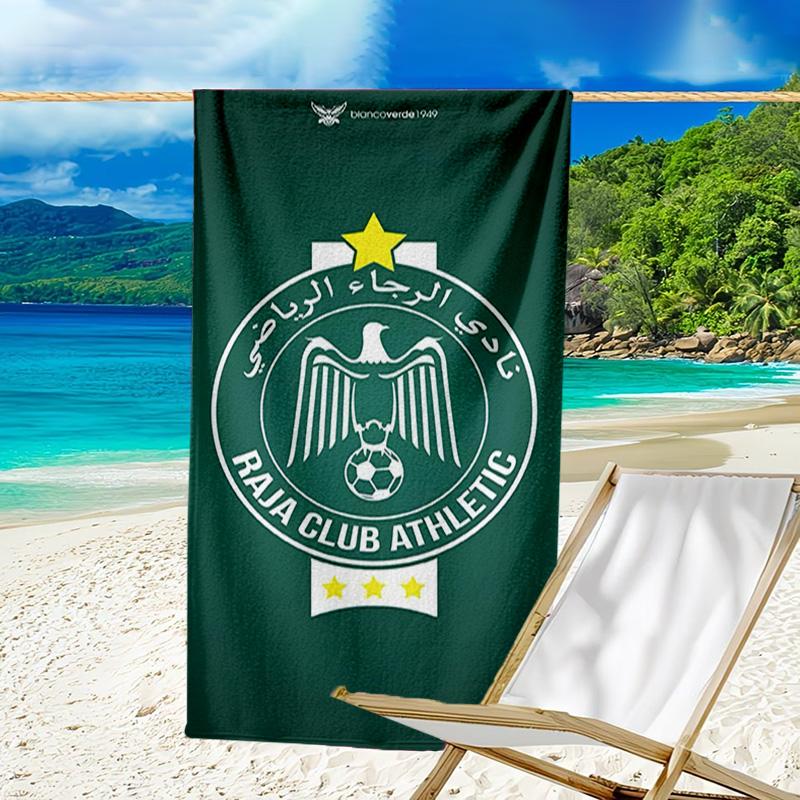 Raja Club Athletic Crest Microfiber Beach Towel, Lightweight And Quick-Dry, for Summer Travel, Beach Essential, Swimming Pool Outdoor