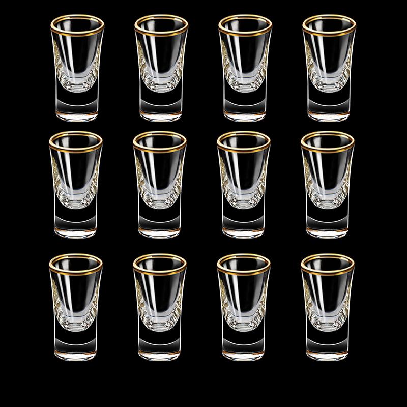 25ml Transparent Kleine Größe Schnapsbecher 12er Set Klassischer Stil Baijiu Becher Anzug Party Spezifische Ausländische Weingläser Weinutensilien