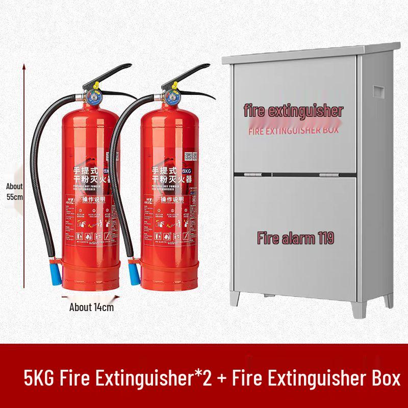 2025 Dry Powder Fire Extinguisher Set: 2 Handheld 4kg Units for Commercial Use (3/5/8kg Options Available)