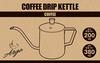 Captain Stag (CAPTAIN STAG) Coffee Pot, Drip Kettle, Narrow Mouth, 380ml Full Capacity, Made of 18-8 Stainless Steel, Silver, UW-3544, Product Dimensi