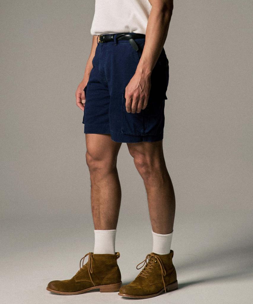 HEYSTE Vintage Cargo Twill Shorts Midnight Navy