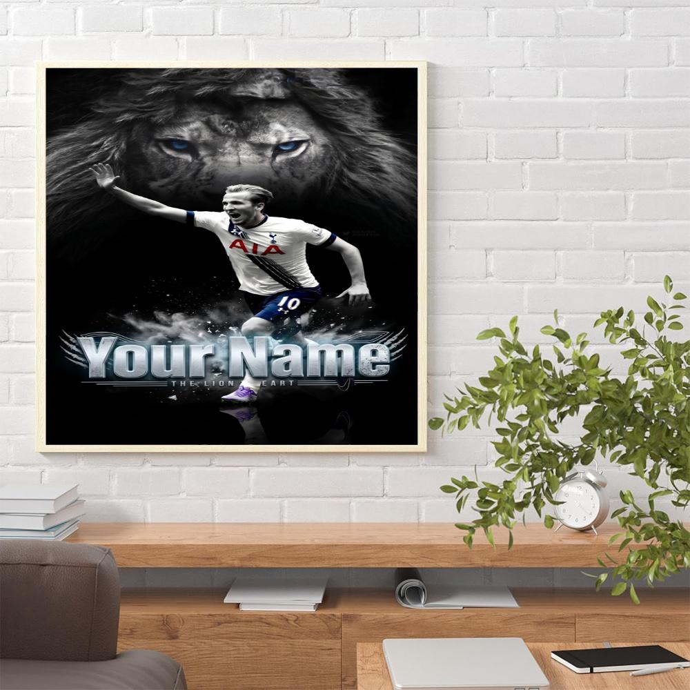 Harry Kane Personalized Text Diamond Painting Round Diamond Mosaic Rhinestones Diamond Embroidery Craft Kit Wall Decor Without Frame