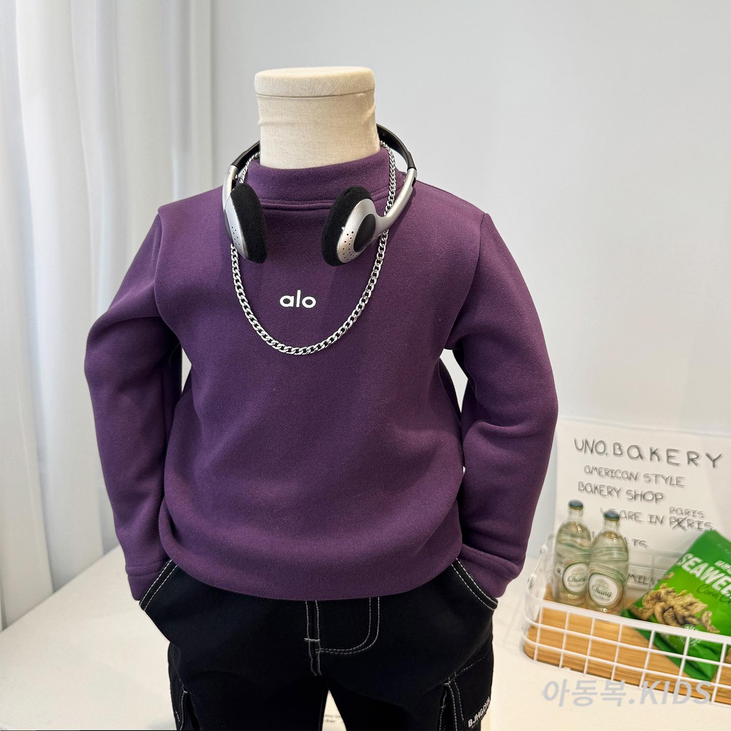 

Boys Winter 2025 Thickened Long-Sleeve Plus Velvet Base Layer T-Shirt - For Baby Boys 90 cm
