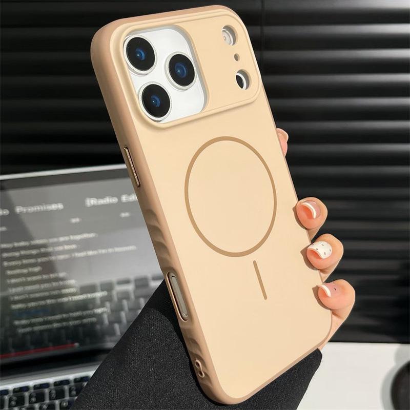 Thin Ring Magnetic Two-Tone Case for iPhone 17 Pro with Skin-Feel, Compatible with iPhone 16 and 15