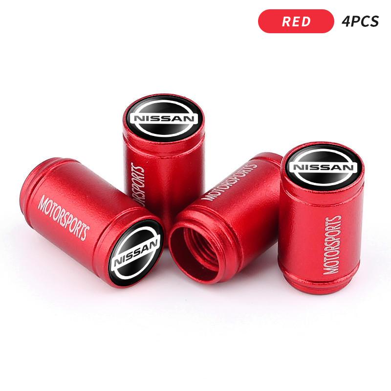 4pcs Aluminum Car Tire Valve Cap Tyre Gas Nozzle Cover Valve Dustproof For Nissan Nismo Tiida Teana Skyline Juke X-trail Qashqai