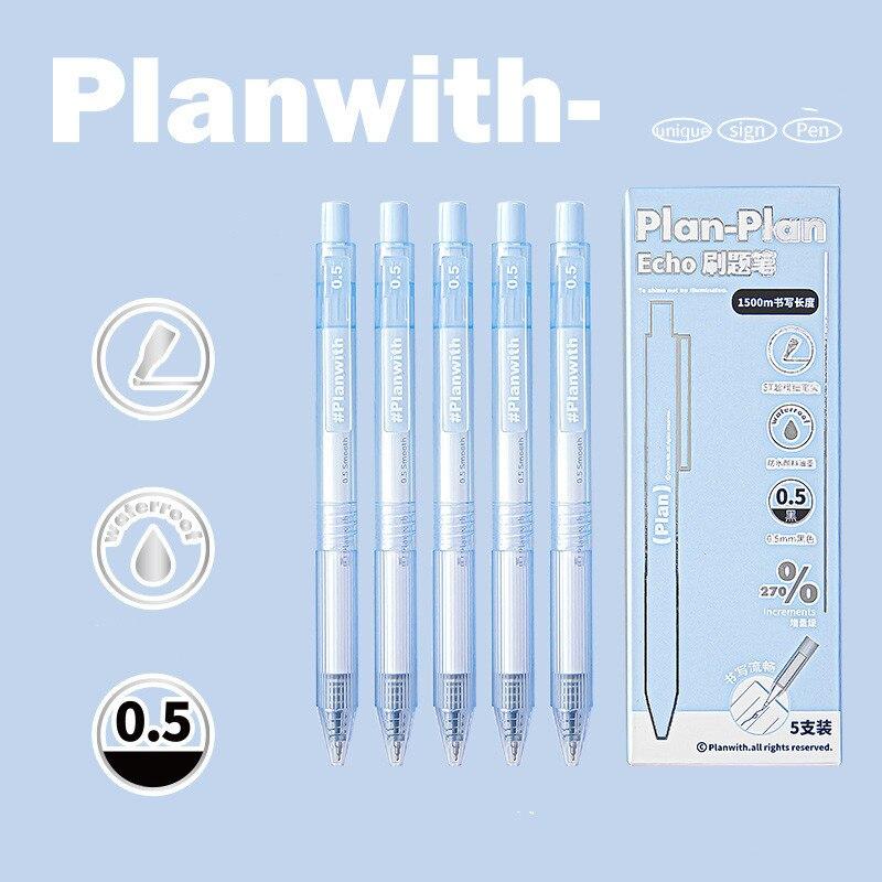 5 pièces/ensemble Ins simplicité Gel stylo coréen couleur unie 0.5MM noir mignon stylos belle papeterie stylos école étudiant/fournitures de bureau