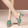 Women's Open Toed Sandals, Women's Elegant High Heels, Spring and Summer Fashionable and Comfortable Thick Mid Heeled Slippers