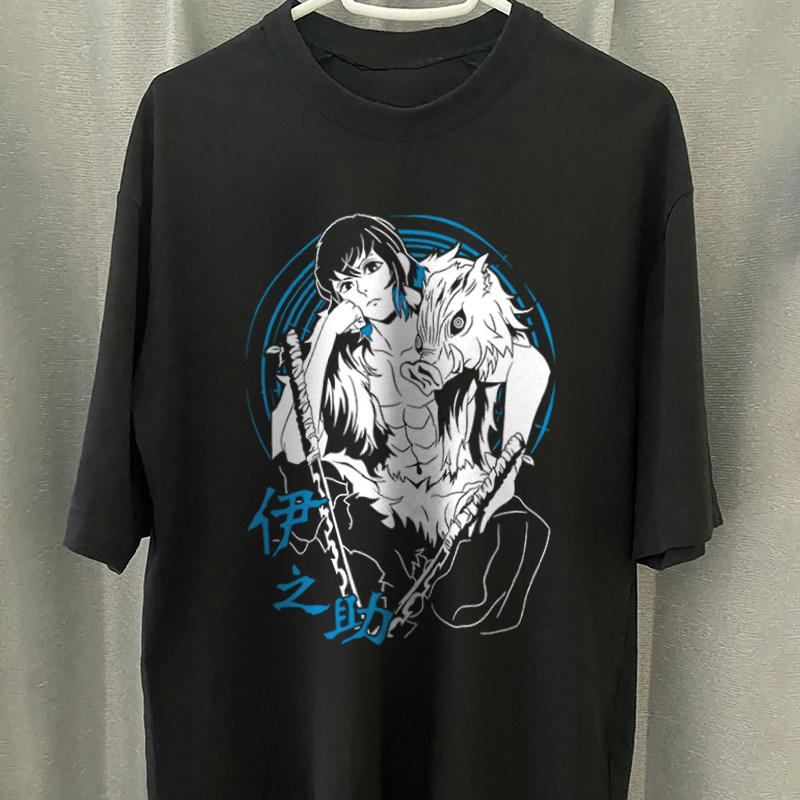 New Demon Slayer Anime Tshirt with Printed Lips and Shortsleeved Anime Merchandise By Isuke Isuke