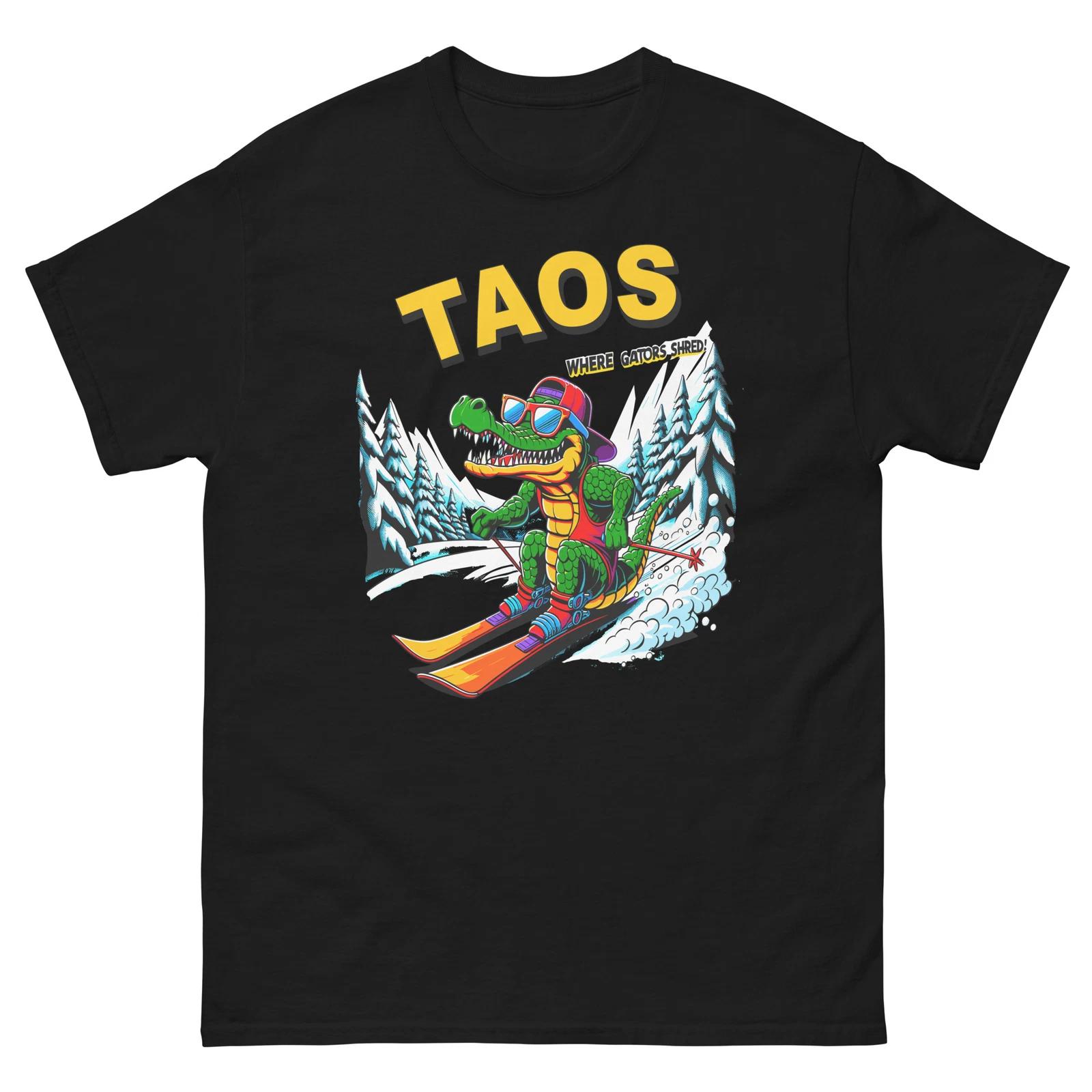 Taos Where Gators Shred Skiing Alligator Fun Shirt T-Shirt XL