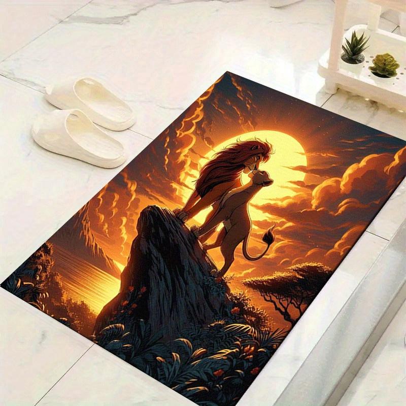 

1pc The Lion King Pattern Area Rug Soft Flannel Floor Mat for Living Room,Office,Bedroom and Carpet,Sofa Coffee Table Floor Mat 60cm by 90cm