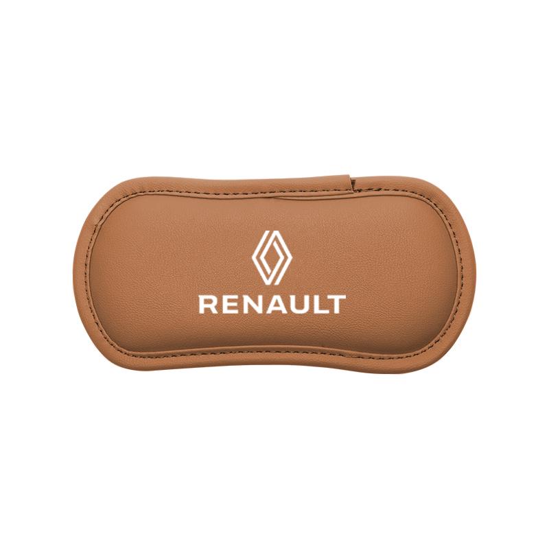 Leather Car Pillow Cushion Elastic Knee Pad Leg Pad Armrest Pad Accessories For Renault Clio Megane Captur Master Logan Kangoo T444