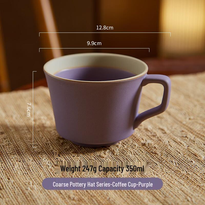 ZISIZ Handmade Vintage Ceramic Purple Mug Set (2-pack)