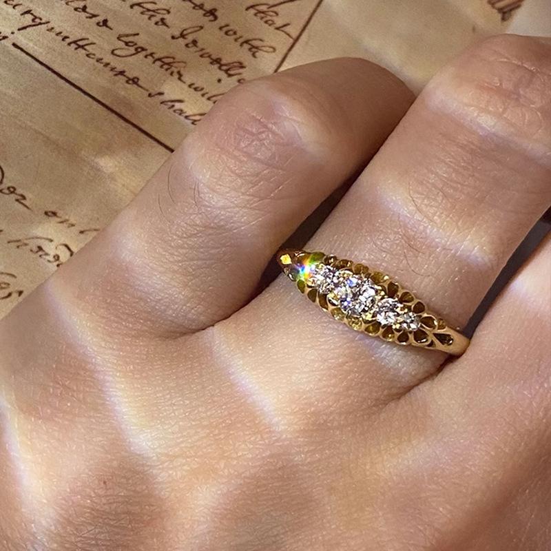 Classical Sparkling Diamond Female Ring Fashion Light Luxury Full Diamond rings for women Suitable for Daily  Gifts resizable