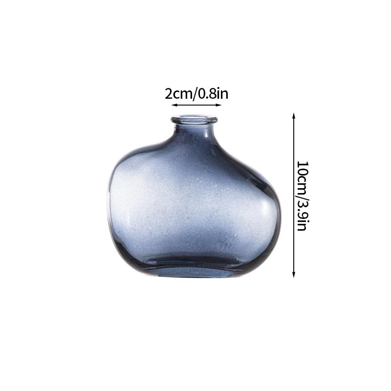 INS Geometric Glass Vases Hydroponic Plant Bottle Single Mini Flower Pot Home Office Desktop Decor Flower Arrangement Container