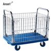 Heavy-Duty Foldable Wire Cage Flatbed Trolley