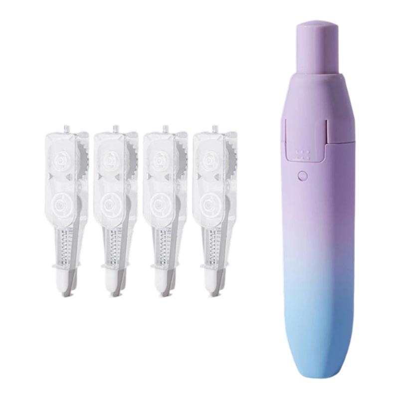4 Refills Retractable Correction Tape Set Featuring Hues and User Plastic Construction