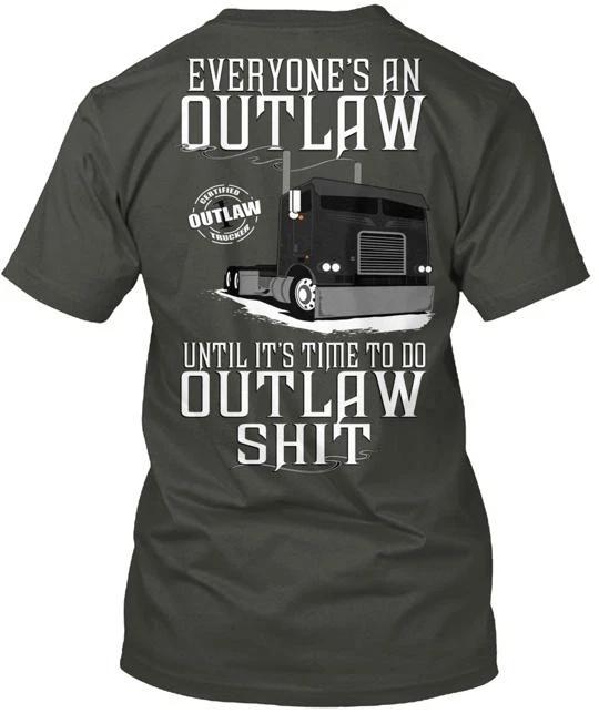 

Trucker Outlaw Cabover Left Chest Tee 100% Cotton T-shirt Mens Tees Top Made in the USA T-Shirt Tee Top Unisex 2XL