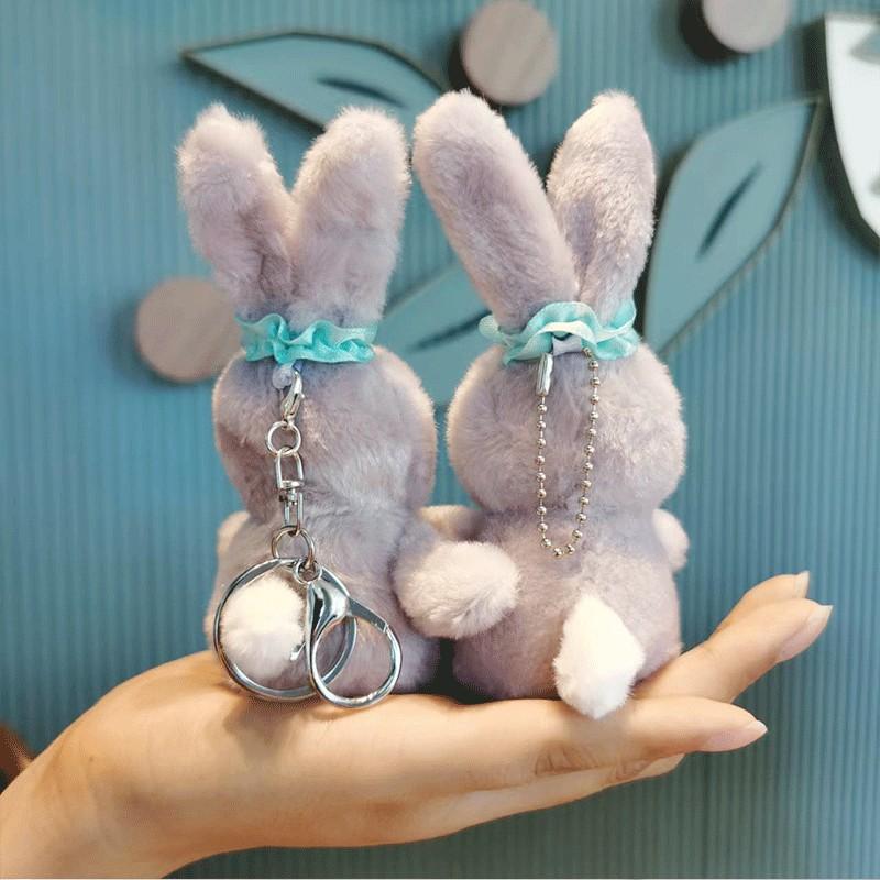 Cute Long Plush Bunny Keychain Cartoon Doll Bag Decor Cake Bouquet Gift