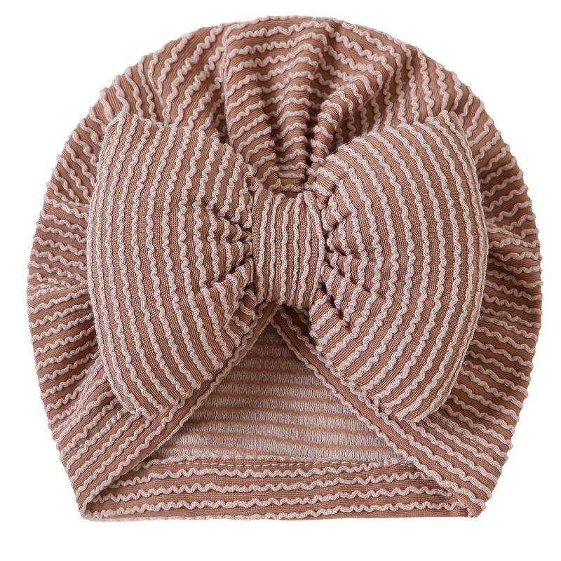 Style Baby Striped Big Bow Headband Hat Baby Products New Indian Hat, Baby Hat