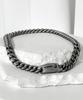 Blessed Bullet Steel Line Curve Chain Necklace_Antique Silver/Antique Gold