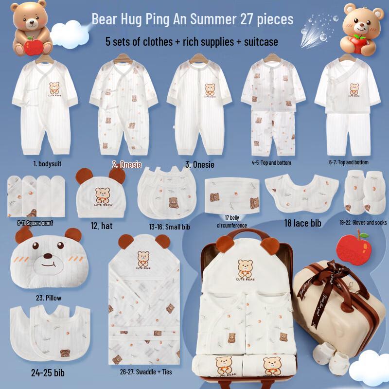 Youtongfang Pure Cotton Newborn Bodysuit Romper Gift Set