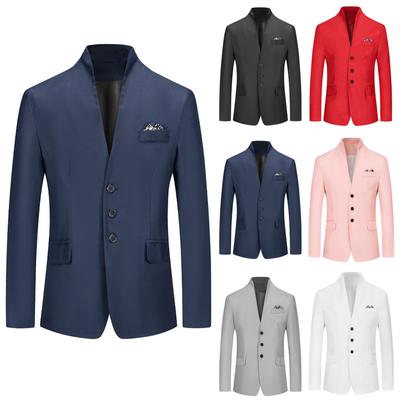 Men's Casual Business Wedding Long Sleeve Buttons Slim Fit Suit Coat Jacket