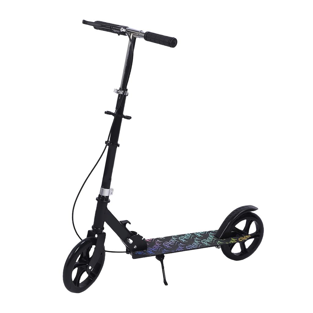 Scooter for Teens and Adults with Dual Brake System Big PU Wheels One Button Folding Adjustable Height Scooter for Ages