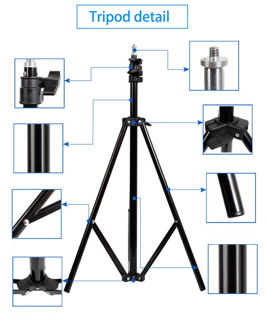 160cm Tripod for Phone and Camera with 1/4" Interface Metal Tripie for Smartphone Mobile Cellphone Video Shooting Film Recording