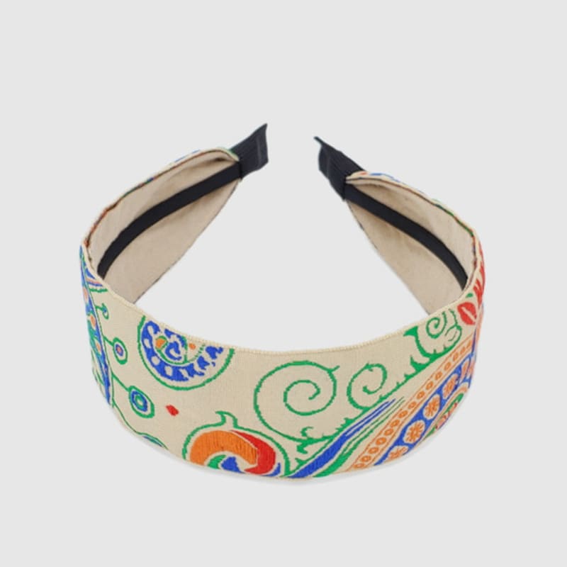 LALA Imported Ethnic Hairband P-IVORY/JAC