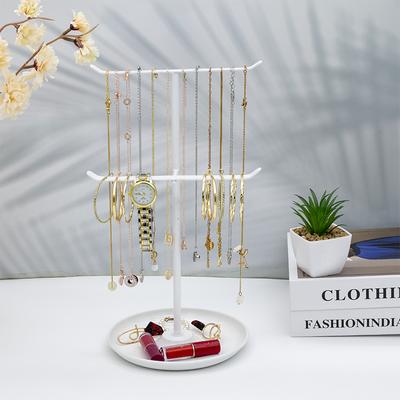 1Pcs Elegant Jewelry Storage Rack 2-Layer Display Stand, Used for Earrings, Necklaces, Ring Tray, Spacious and Durable, Easy To