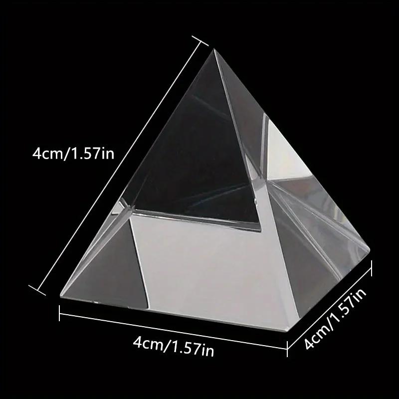 

1/2Pcs Polyhedral Optical Glass Crystal Prism 40mm Side Length Rectangular Pyramid Science Demonstrator