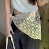 Trendy Lace Hollow Out Triangle Hair Scarf Headband Women Girls Mini Skirt Y2K Hip Curtain Waist Chain Waist Accessories