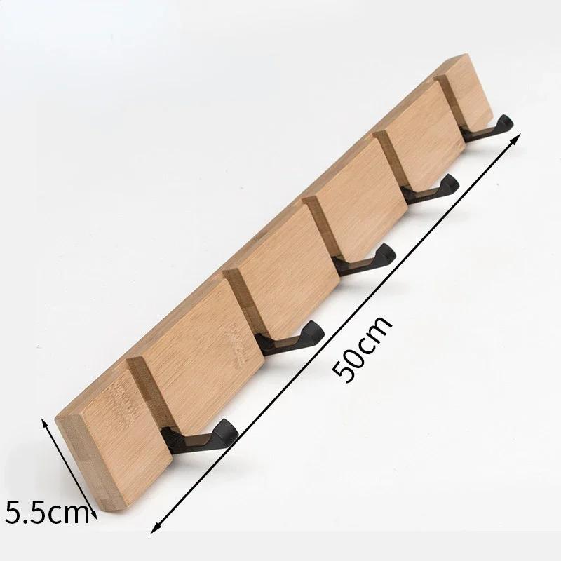 Faltbare Bambus Wandmontierte Kleiderhaken Türhänger Haushalt Mantel Handtuchhaken Regal Badezimmer Hängeregal 3 4 5 Haken