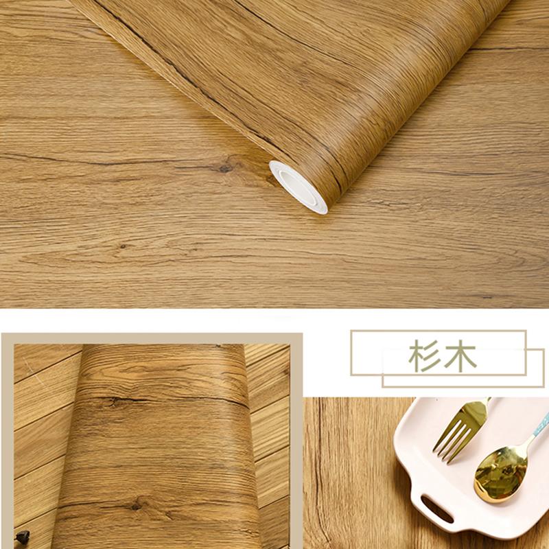 Thickened Wood Grain PVC Waterproof Sticker Cabinets Desktop Door Furniture Refurbished Decorative Film Self-adhesive Wallpaper
