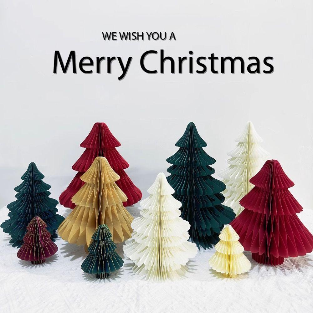 Paper Christmas Tree Christmas Tree Ornaments DIY Folding Desktop Small Christmas Trees Home Decoration Christmas Tree Pendant