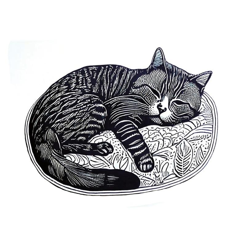 Canvas Printing Art Cat In Life Poster Animal Wall Decor Art Picture Vintage Wall Decoration Home Room Bar Gift for Cat Lovers