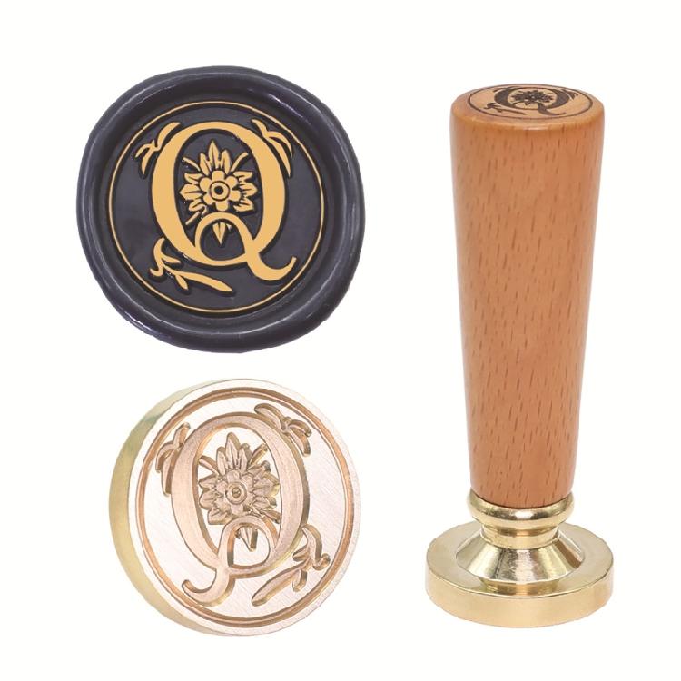 Brass Wax Seal Stamp Ergonomic Wood Handle for Personalizing Stationery and Card Making 1PC