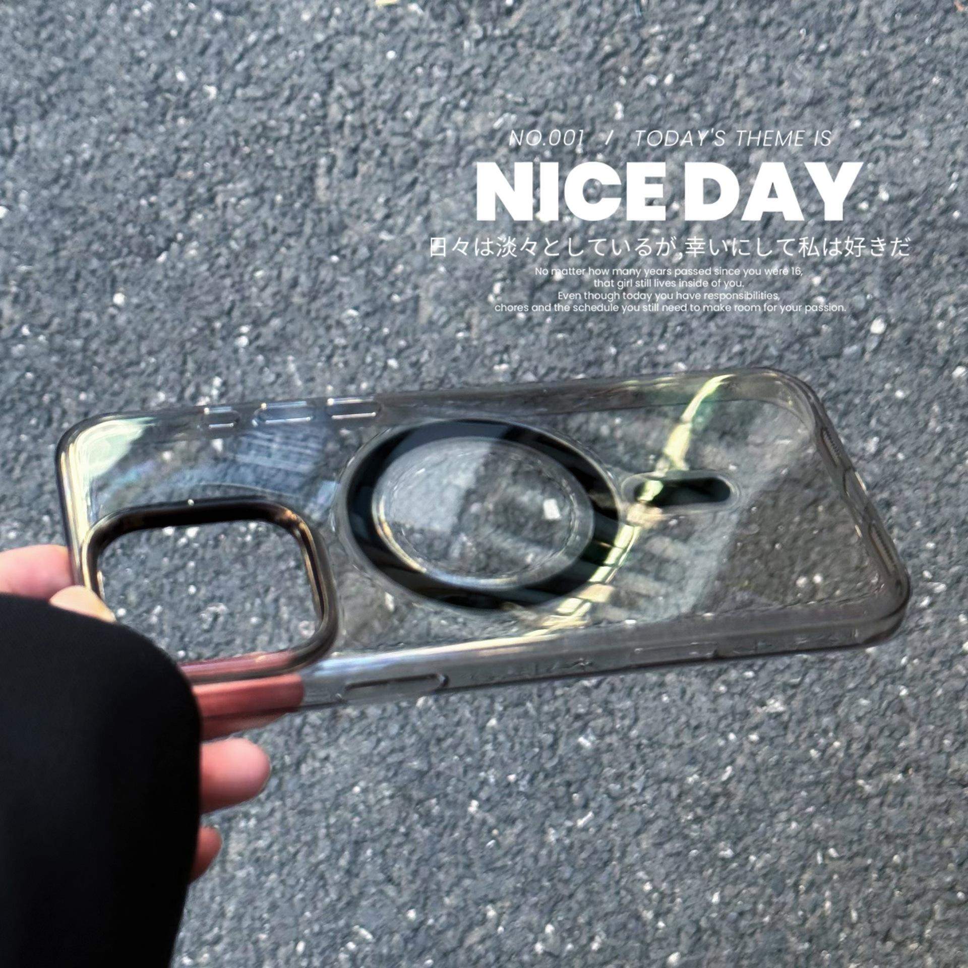 

AI Touch Button for IPhone16ProMax Mobile Phone Case for Apple 16 Strong Magnetic Suction 15 Crystal Porcelain PC Hard Case For iPhone15Promax