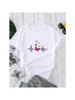 A Dancing Butterfly Printing Female Tshirts Breathable Casual T-Shirts Summer Fashion Short Sleeve All-Match Loose T-Shirt Wounisex