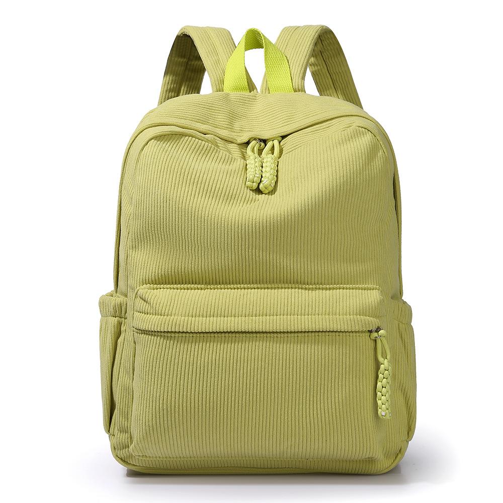 New Corduroy Small Backpack Female College Student Backpack Casual Versatile Large Capacity Travel School Bag