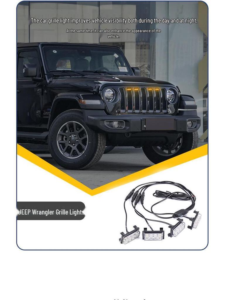 Jeep Wrangler JL 18-23 RGB DRL Grille Lights with 7-Color APP Control