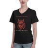 KJDMHMTE T-Shirts für Damen Disturbed Band Damen Kurzarm-T-Shirt Lässig V-Ausschnitt Baumwolle Sportliche T-Shirts(1)