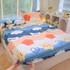 Cartoon Style Rabbit Fitted Sheet Set Skin-friendly Breathable Non-slip Bed Cover with 2 Pillowcases Bedding Set for Boys Girls