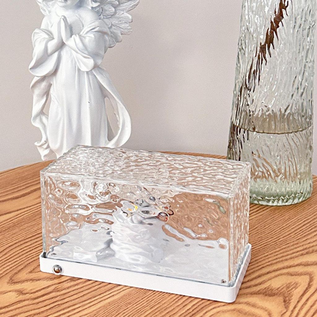 Rotating Water Ripple Lights, Crystal USB Powered Night Light Lamp for Party , 3 Color
